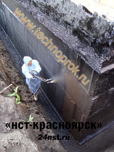 Гидроизоляция фундамента жидкой резиной Технопрок в Красноярске